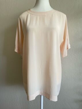 Vintage short sleeve peachy silk top